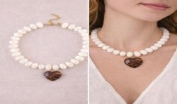 Collier Vagues Pastel avec pendentif en forme de cœur