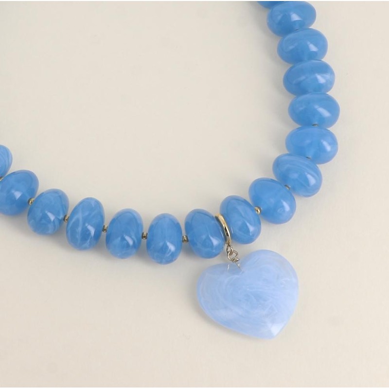 Collier Vagues Pastel avec pendentif en forme de cœur