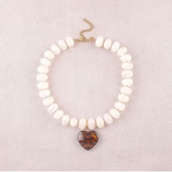 Collier Vagues Pastel avec pendentif en forme de cœur