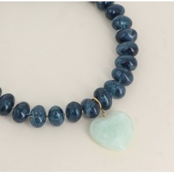 Collier Vagues Pastel avec pendentif en forme de cœur