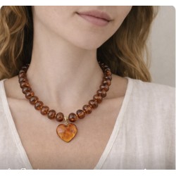 Collier Vagues Pastel avec pendentif en forme de cœur