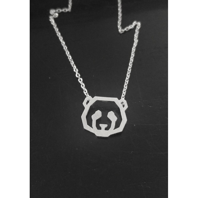 collier pandaCollier Chaine Panda  Laiton Argenté